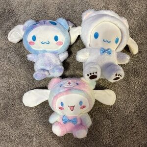 Sanrio Hello Kitty Cinnamoroll Bundle of 3 Cute Pajama Stuffed Animal Plushies